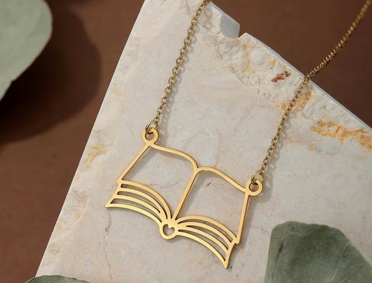 Open Book Necklace