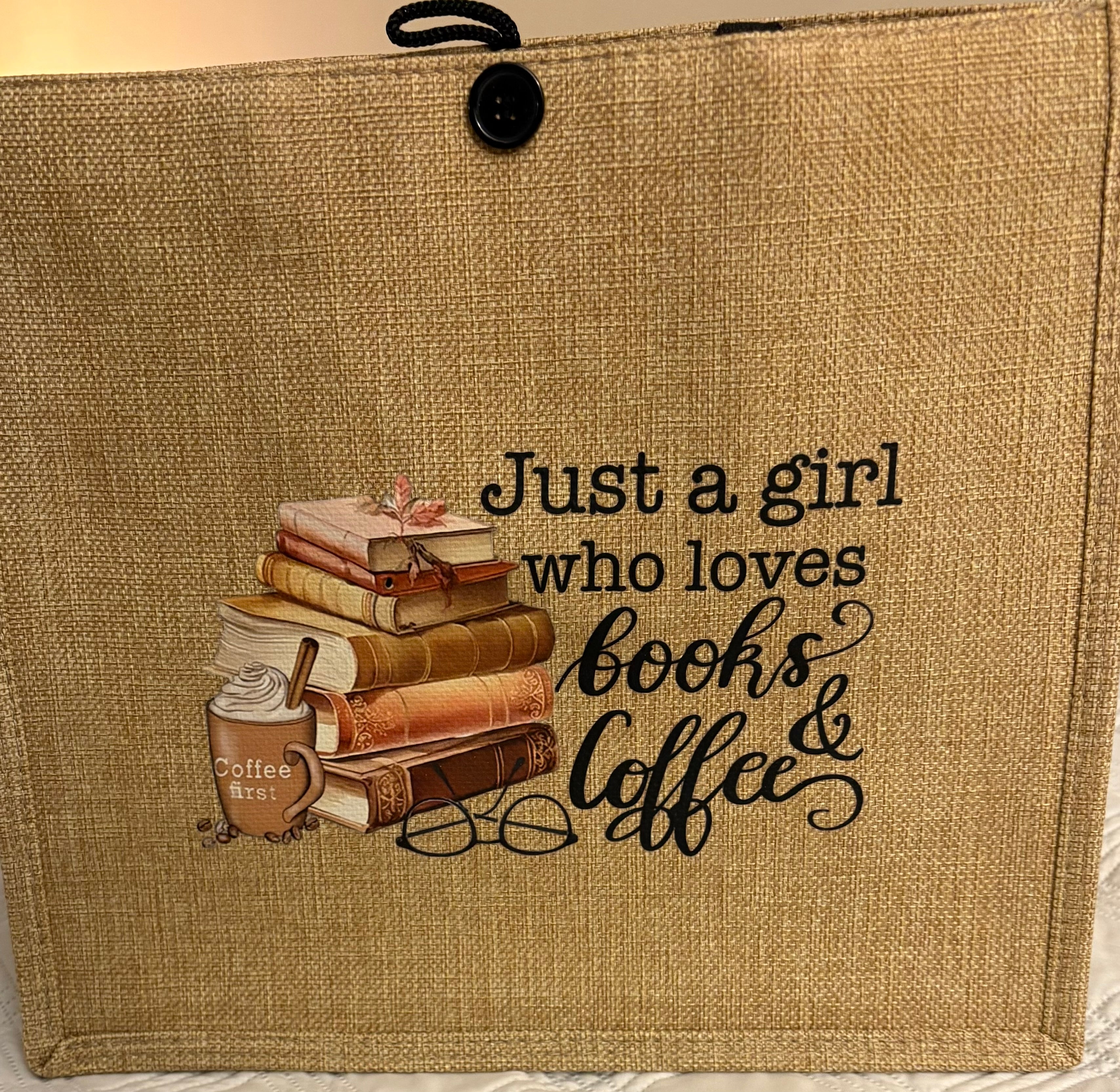 Burlap Structured Tote Bag