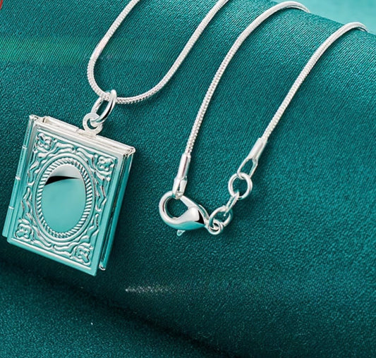 Silver Tone Bookish Locket