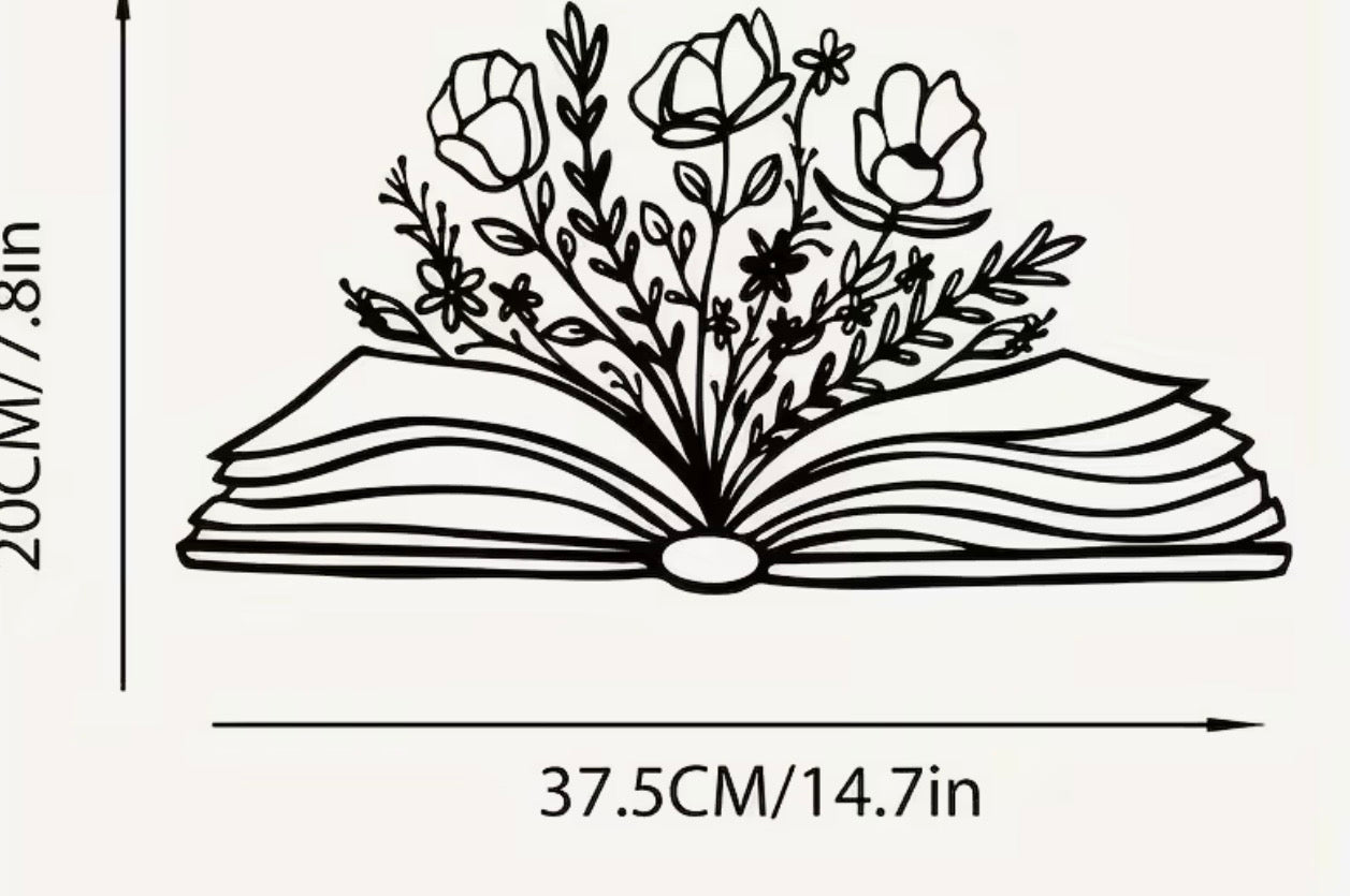 Iron Floral and Book Wallhanger