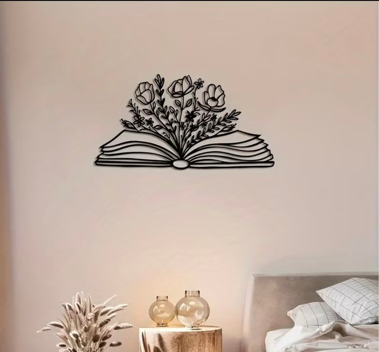 Iron Floral and Book Wallhanger