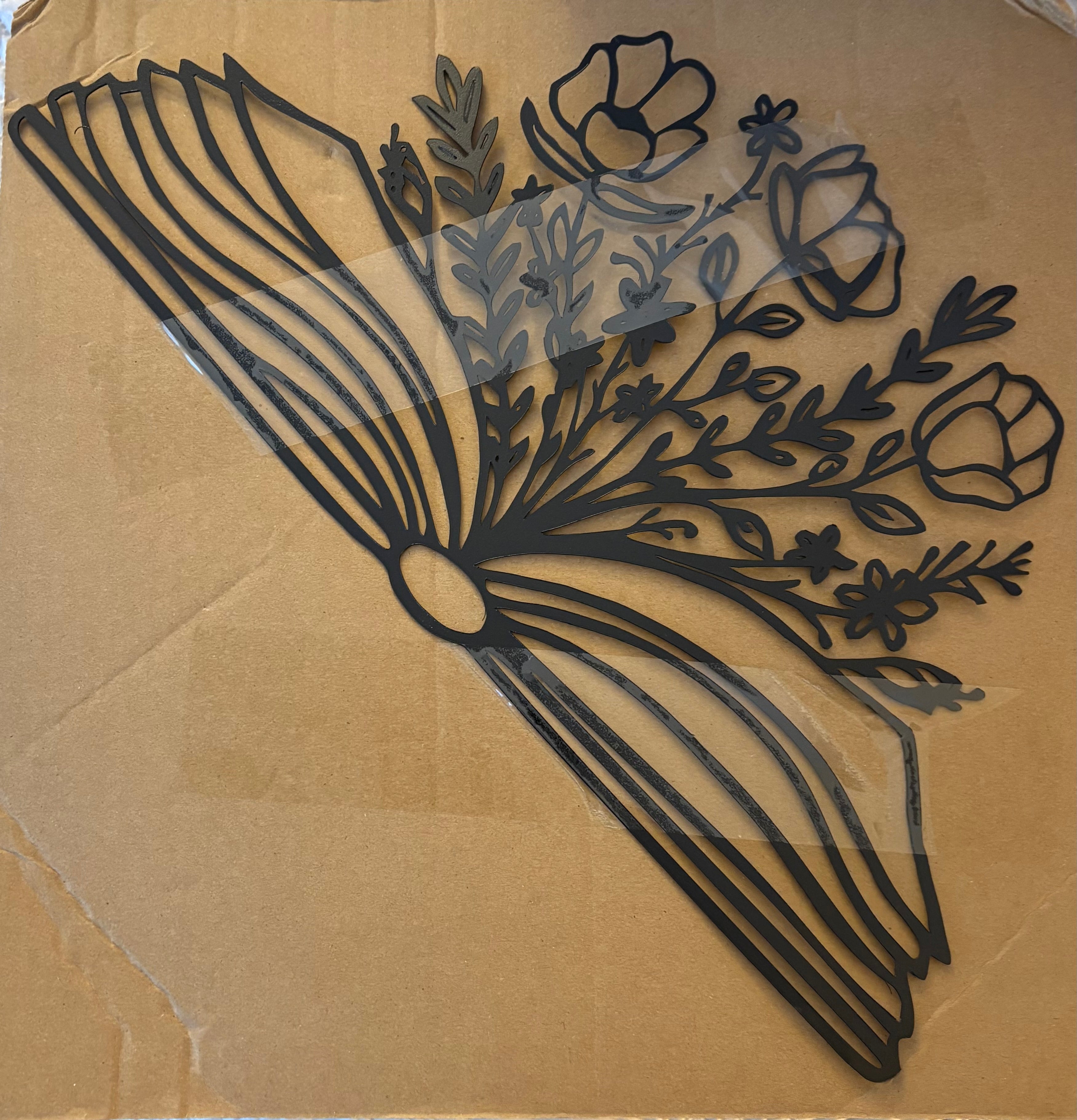 Iron Floral and Book Wallhanger