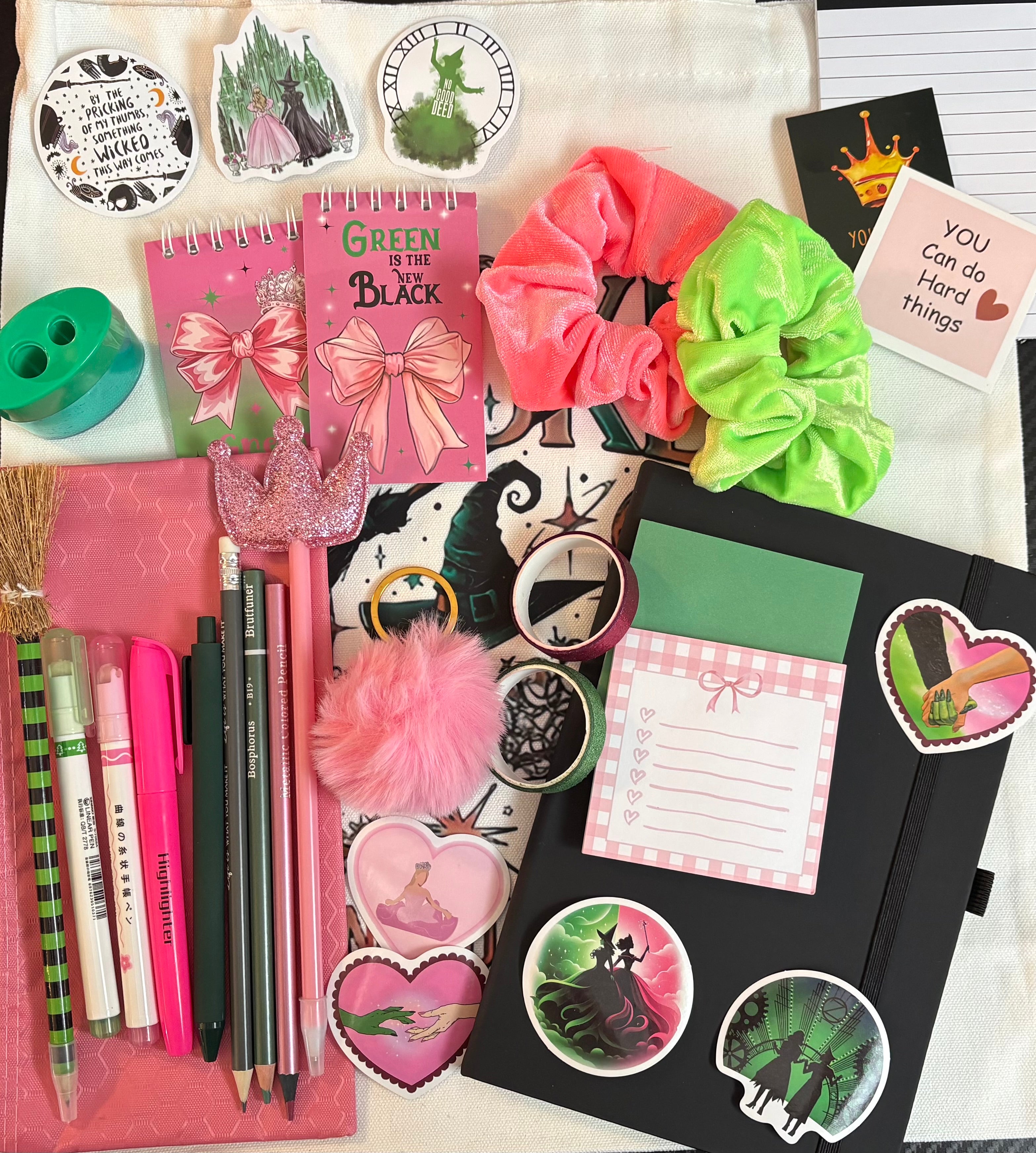 Wicked Inspired Pink and Green Journal Jumble