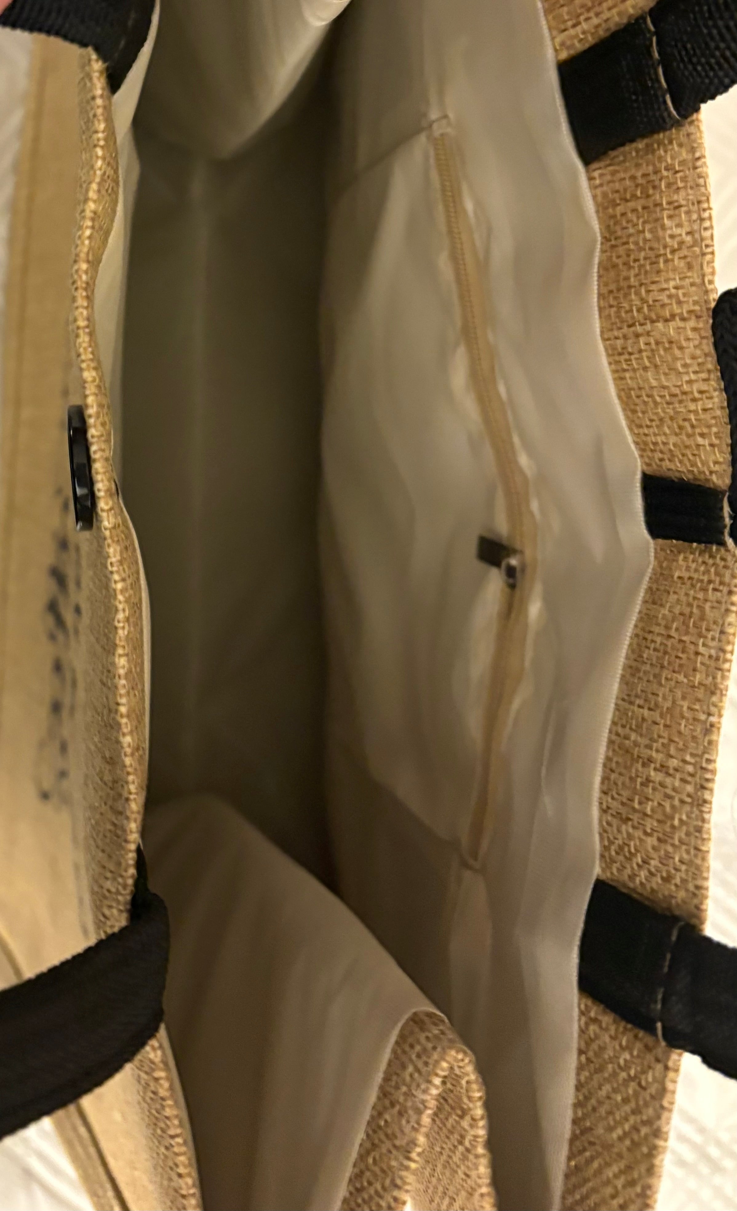 Burlap Structured Tote Bag